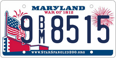 MD license plate 9BM8515