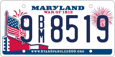 MD license plate 9BM8519