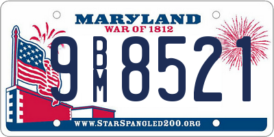 MD license plate 9BM8521