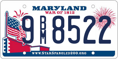 MD license plate 9BM8522