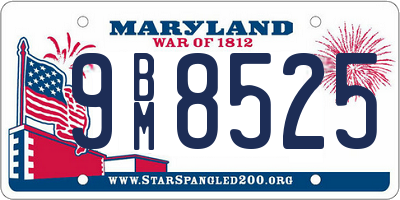 MD license plate 9BM8525