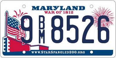 MD license plate 9BM8526