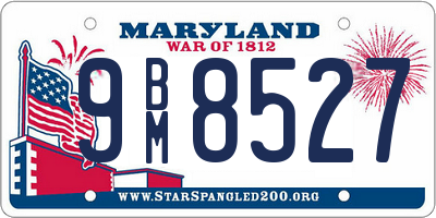 MD license plate 9BM8527