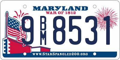 MD license plate 9BM8531