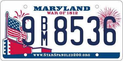 MD license plate 9BM8536