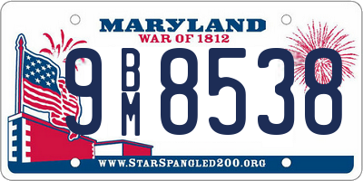 MD license plate 9BM8538