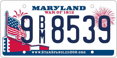 MD license plate 9BM8539