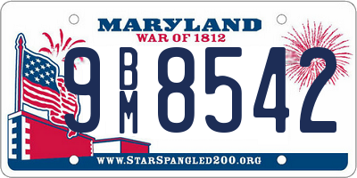 MD license plate 9BM8542