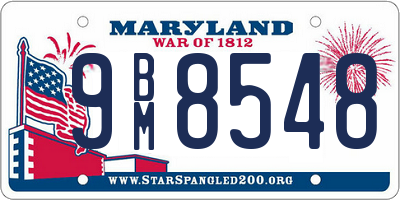 MD license plate 9BM8548