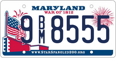 MD license plate 9BM8555