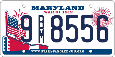 MD license plate 9BM8556