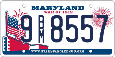 MD license plate 9BM8557