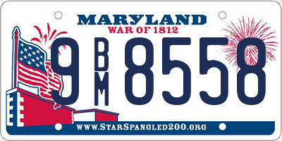 MD license plate 9BM8558