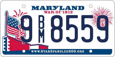 MD license plate 9BM8559