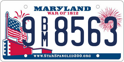 MD license plate 9BM8563