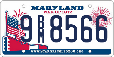 MD license plate 9BM8566