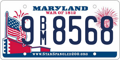 MD license plate 9BM8568