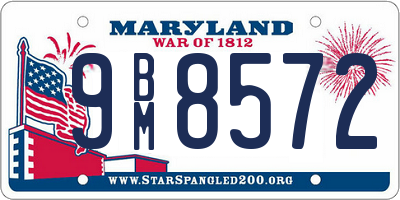 MD license plate 9BM8572