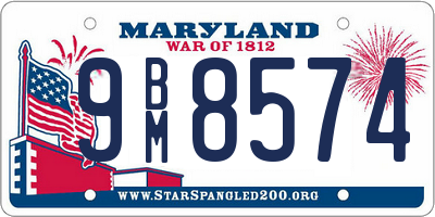 MD license plate 9BM8574