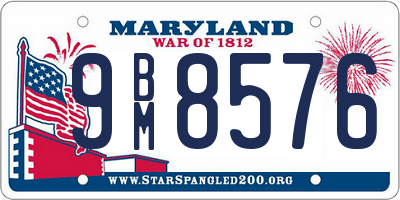 MD license plate 9BM8576