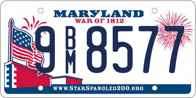 MD license plate 9BM8577