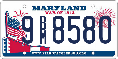 MD license plate 9BM8580