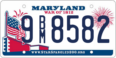 MD license plate 9BM8582