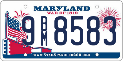 MD license plate 9BM8583