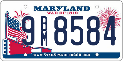 MD license plate 9BM8584