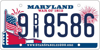 MD license plate 9BM8586