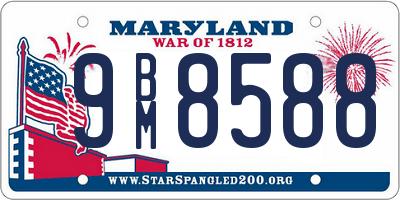 MD license plate 9BM8588