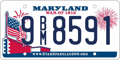 MD license plate 9BM8591