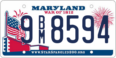 MD license plate 9BM8594