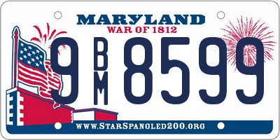 MD license plate 9BM8599