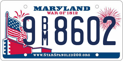 MD license plate 9BM8602