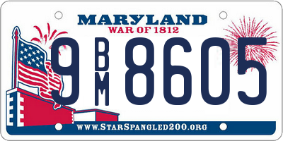 MD license plate 9BM8605