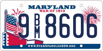 MD license plate 9BM8606