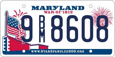 MD license plate 9BM8608