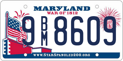 MD license plate 9BM8609