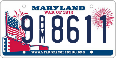 MD license plate 9BM8611