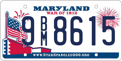 MD license plate 9BM8615