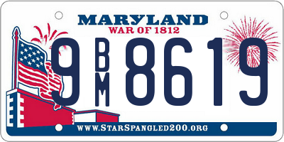 MD license plate 9BM8619