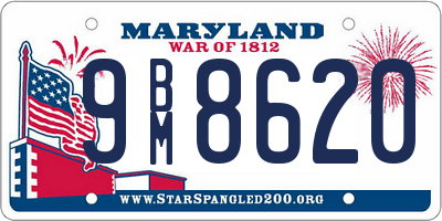 MD license plate 9BM8620