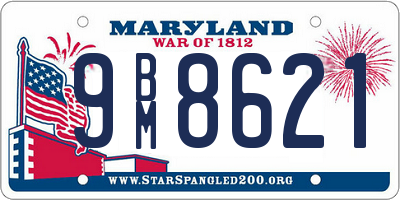 MD license plate 9BM8621