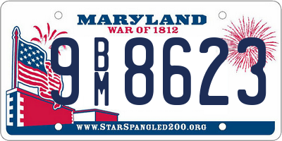 MD license plate 9BM8623