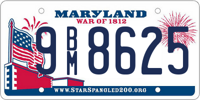 MD license plate 9BM8625