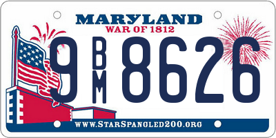 MD license plate 9BM8626