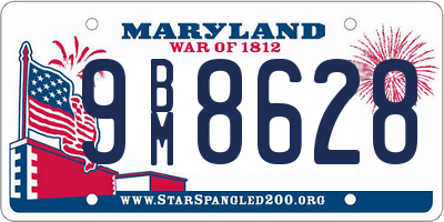 MD license plate 9BM8628