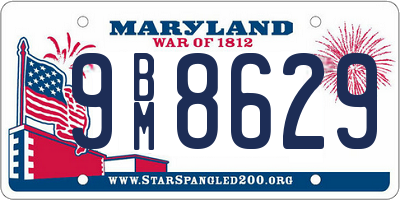 MD license plate 9BM8629