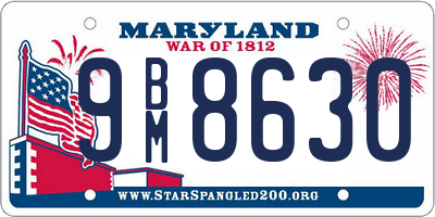 MD license plate 9BM8630